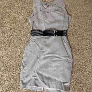 Grey belted dress